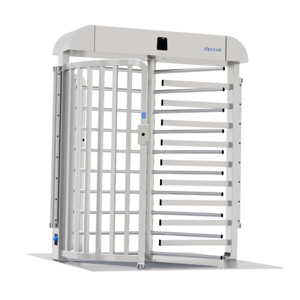 V-Turnstile | dimensions: 2000 x 2000 x 2370 mm, passage width: 850 mm | on steel plate | electromechanical